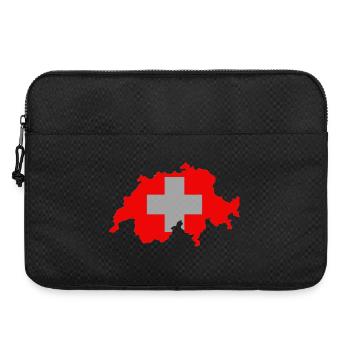 Schweizer Karte mit Flagge - Laptoptasche 15" - Schwarz - Vorne
