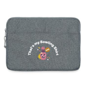 Chemise caricature en quille de bowling riante - Sacoche pour ordinateur portable 15 pouces - gris chiné - Devant