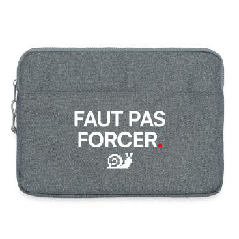 ZWING ES NICHT ZU | Fauler Humor - Laptoptasche 15" - Grau meliert - Vorne