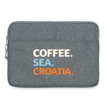 Café. Mer. Croatie (Hrvatska). - Sacoche pour ordinateur portable 15 pouces - gris chiné - Devant