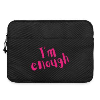 Ich bin genug – fette rosa Botschaft - Laptoptasche 15" - Schwarz - Vorne