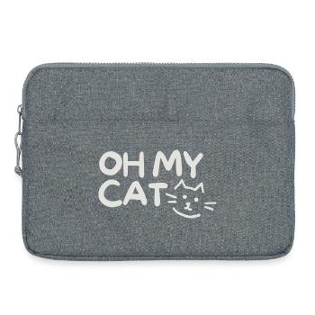 Blague humoristique sur le chat avec un style écrit à la main - Sacoche pour ordinateur portable 15 pouces - gris chiné - Devant