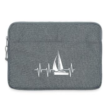 voile voilier voilier bateau rythme cardiaque pulse ecg - Sacoche pour ordinateur portable 15 pouces - gris chiné - Devant