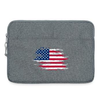 Drapeau des États-Unis utilisé - Sacoche pour ordinateur portable 15 pouces - gris chiné - Devant