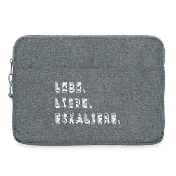 lebe liebe eskaliere fun potschertes lebn party - Laptoptasche 15" - Grau meliert - Vorne