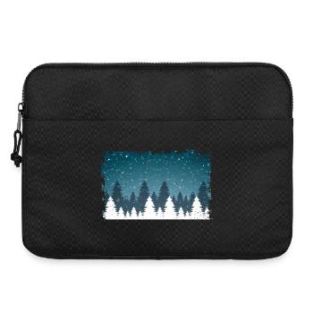 Snowfall | White fir trees, frayed edge - Laptop bag 15" - black - Front