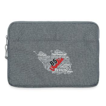 Fier d’être Vendéen – Cœur en Vendée – 85 - Sacoche pour ordinateur portable 15 pouces - gris chiné - Devant