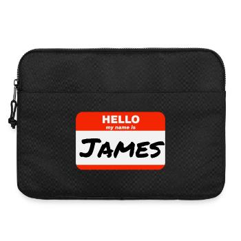 Bonjour, je m’appelle James Red Label avec le prénom - Sacoche pour ordinateur portable 15 pouces - noir - Devant