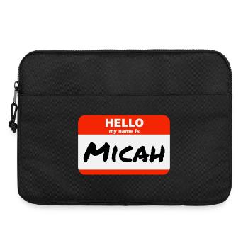 Hello My Name Is Micah Label Name Tag - Laptop bag 15" - black - Front