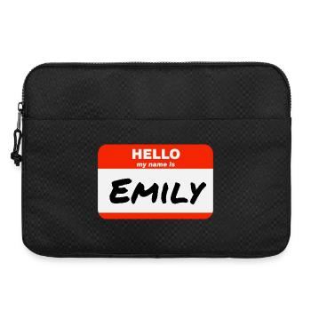Hello My Name Is Emily Label Name Tag - Laptop bag 15" - black - Front