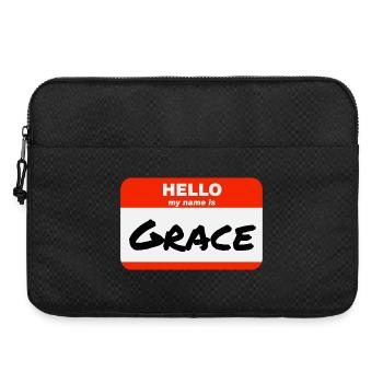 Hello My Name Is Grace Label Name Tag - Laptop bag 15" - black - Front