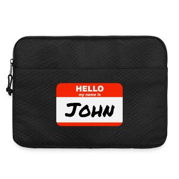Bonjour, je m’appelle John Étiquette Étiquette Étiquette - Sacoche pour ordinateur portable 15 pouces - noir - Devant