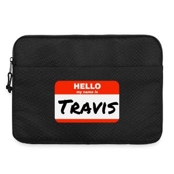 Bonjour, je m’appelle Travis, étiquette Nom Étiquette - Sacoche pour ordinateur portable 15 pouces - noir - Devant