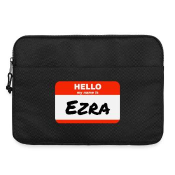 Hello My Name Is Ezra Label Name Tag - Laptop bag 15" - black - Front