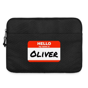 Hello My Name Is Oliver Label Name Tag - Laptop bag 15" - black - Front
