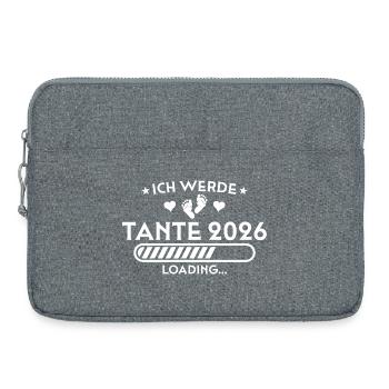 Ich werde Tante 2026 - Schwangerschaftsverkündung - Laptoptasche 15" - Grau meliert - Vorne