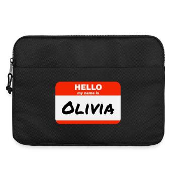 Hello My Name Is Olivia Label Name Tag - Laptop bag 15" - black - Front