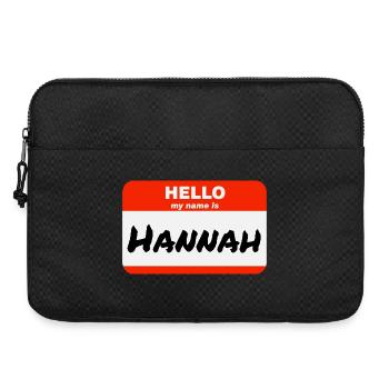Hello My Name Is Hannah Label Name Tag - Laptop bag 15" - black - Front