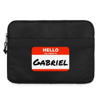 Bonjour, je m’appelle Gabriel Étiquette Nom Tag - Sacoche pour ordinateur portable 15 pouces - noir - Devant