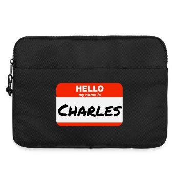 Bonjour, je m’appelle Charles Étiquette Étiquette Étiquette - Sacoche pour ordinateur portable 15 pouces - noir - Devant