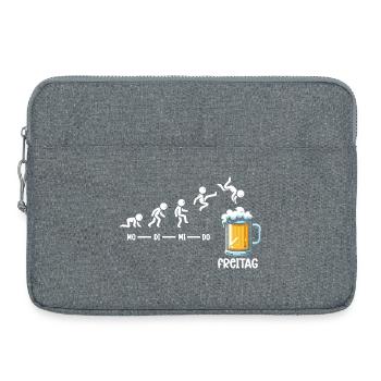 Freitag Wochenende Bierliebhaber Biertrinker - Laptoptasche 15" - Grau meliert - Vorne