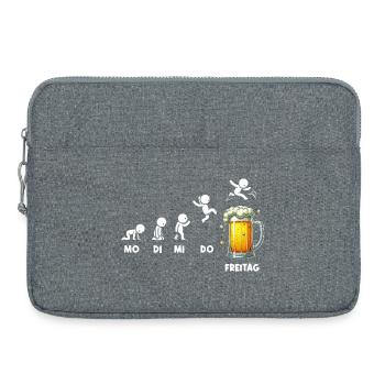 Freitag Wochenende Bierliebhaber Biertrinker - Laptoptasche 15" - Grau meliert - Vorne