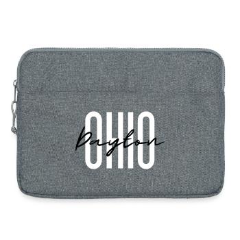 Ohio Script Overlay on Bold Block Letters - Laptop bag 15" - heather grey - Front