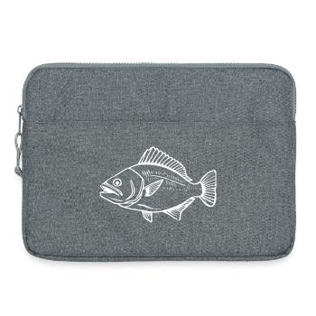 Fisch Karpfen Angler T-shirt Geschenk Angler - Laptoptasche 15" - Grau meliert - Vorne