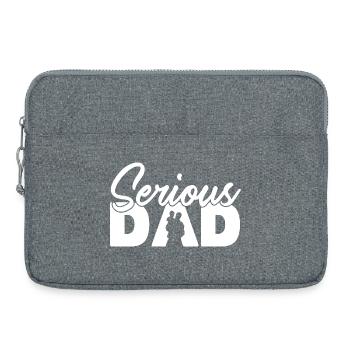 Serious Dad Father Silhouette Family - Laptop bag 15" - heather grey - Front