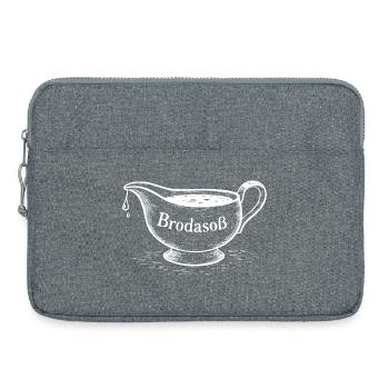 Partnermotiv Soße (weiß) - Laptoptasche 15" - Grau meliert - Vorne