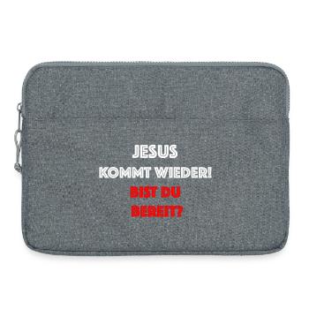 Jesus Is Coming Again – Are You Ready? - Laptop bag 15" - heather grey - Front