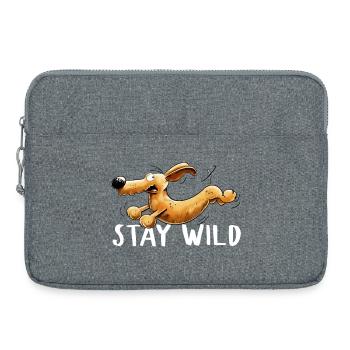 Wilder Dackel I Dachshund I Teckel I Hund - Laptoptasche 15" - Grau meliert - Vorne