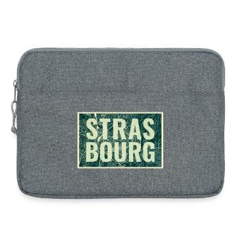 Plan de la ville de Strasbourg – Design urbain - Sacoche pour ordinateur portable 15 pouces - gris chiné - Devant