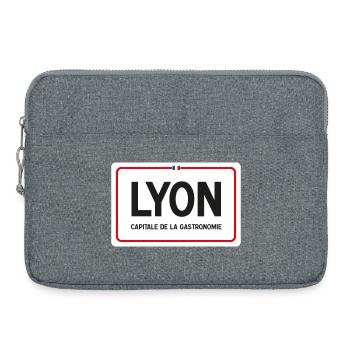 Lyon town sign - Laptop bag 15" - heather grey - Front