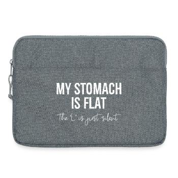 mein Bauch ist flach, lustiges Hemd - Laptoptasche 15" - Grau meliert - Vorne