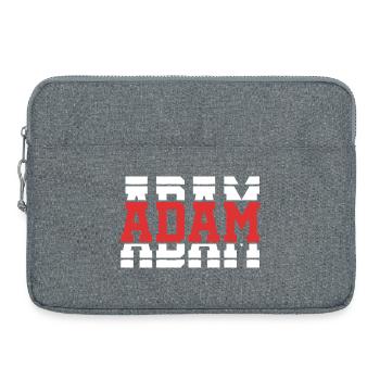 Adam T-Shirt T-Shirt Geschenkidee mit gestapeltem Text - Laptoptasche 15" - Grau meliert - Vorne