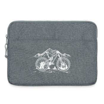 Mountain Biking Drawing - Laptop bag 15" - heather grey - Front