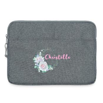 Für Christelle - Laptoptasche 15" - Grau meliert - Vorne