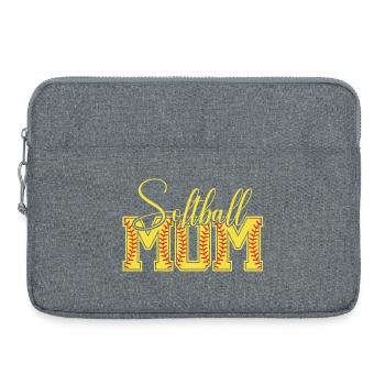 Softball Mom Logo mit Schriftzug - Laptoptasche 15" - Grau meliert - Vorne