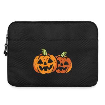 Two funny Halloween pumpkins - Laptop bag 15" - black - Front