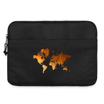 World Map Golden Earth Design - Laptop bag 15" - black - Front