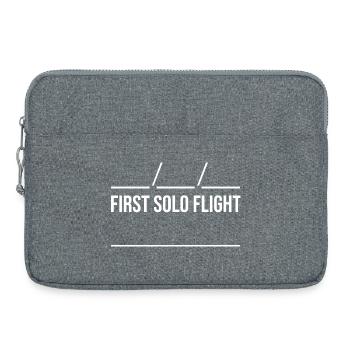 Erster Soloflug – lustiges Geschenk für Luftfahrtliebhaber - Laptoptasche 15" - Grau meliert - Vorne
