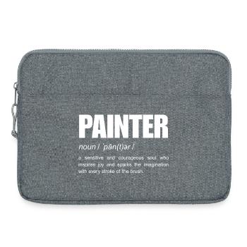 Définition du nom drôle de peintre - Sacoche pour ordinateur portable 15 pouces - gris chiné - Devant