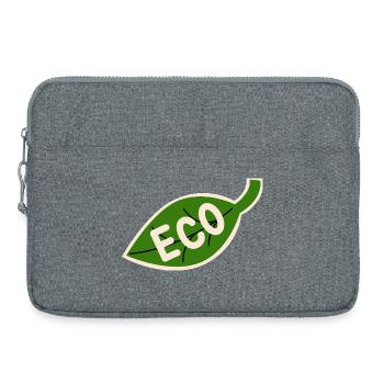 Emblème Feuille Écologique - Nature Minimaliste - Sacoche pour ordinateur portable 15 pouces - gris chiné - Devant