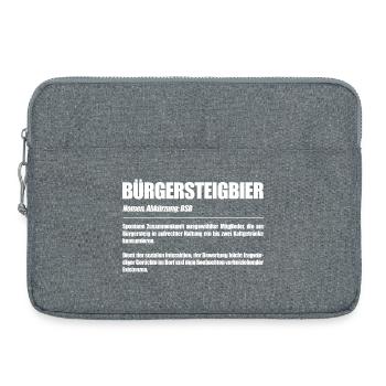 Bürgersteigbier Ortskontrollfahrt OKF - Laptoptasche 15" - Grau meliert - Vorne