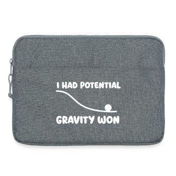 Ich hatte Potenzial Gravity Won Physics Wortspiel Humor - Laptoptasche 15" - Grau meliert - Vorne