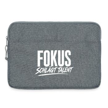 Fokus schlägt Talent - Laptoptasche 15" - Grau meliert - Vorne