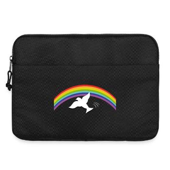 RAINBOW Regenbogen with peace dove - Laptop bag 15" - black - Front