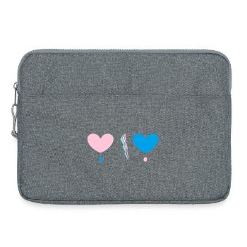 Two hearts - Laptop bag 15" - heather grey - Front