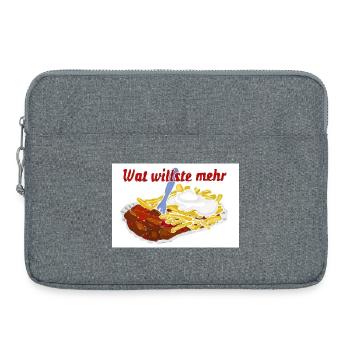Currywurst mit Pommes - Laptoptasche 15" - Grau meliert - Vorne